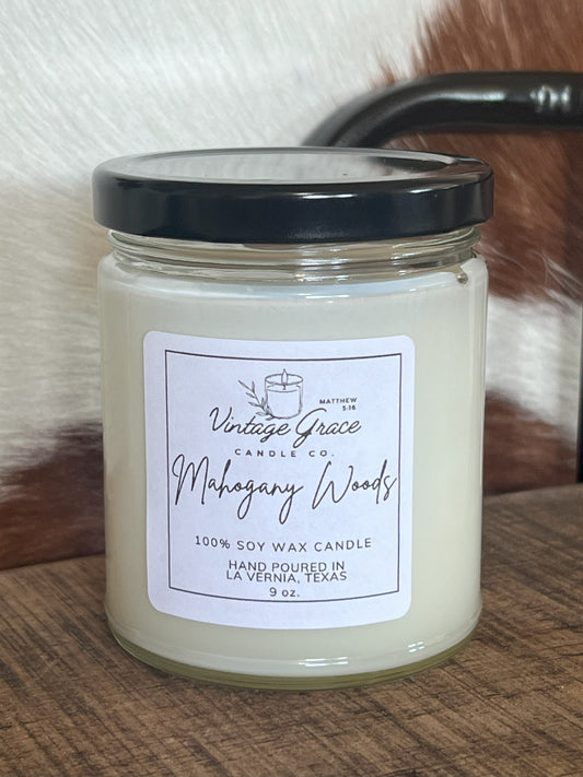 Mahogany Woods Soy Candle