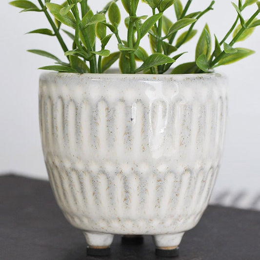 3.15" Stripe Ceramic Planter