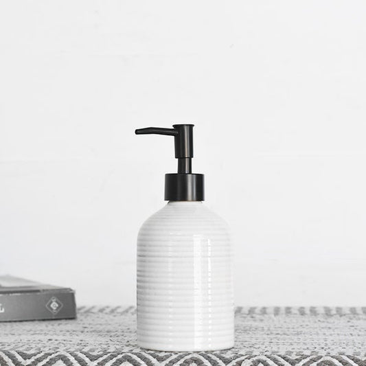 White Stripe Soap Pump