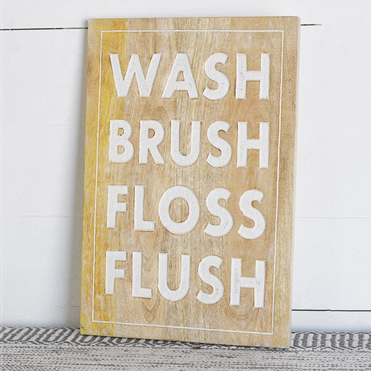 12" Wash, Brush, Floss, Flush Sign