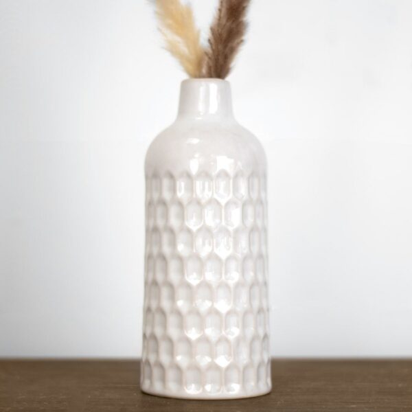 7.87" White Honeycomb Vase