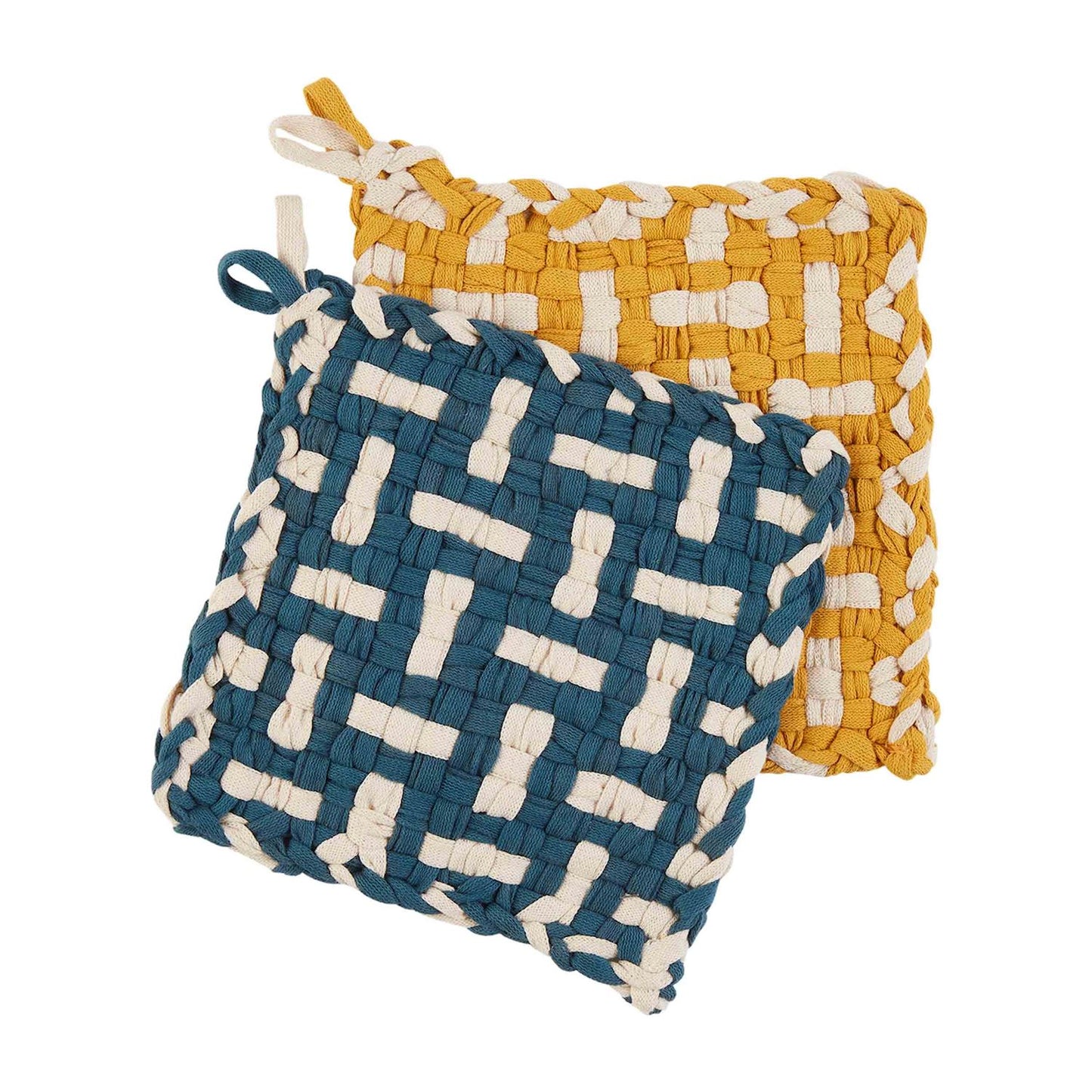 Yellow Woven Pot Holder Set